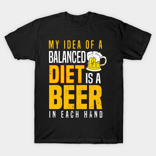 My Diet Shirt | Beer In Each Hand Gift T-Shirt by Gawkclothing